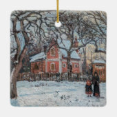 Camille Pissarro - Chataigniers a Louvecienne Keramisch Ornament (Achterkant)