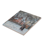 Camille Pissarro - Chataigniers a Louvecienne Tegeltje (Zijkant)