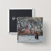 Camille Pissarro - Chataigniers a Louvecienne Vierkante Button 5,1 Cm (Voorkant /achterkant)