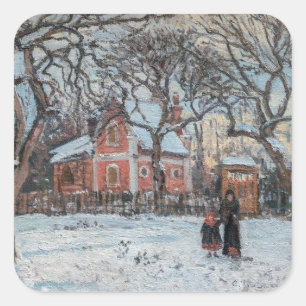 Camille Pissarro - Chataigniers a Louvecienne Vierkante Sticker
