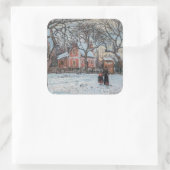 Camille Pissarro - Chataigniers a Louvecienne Vierkante Sticker (Tas)