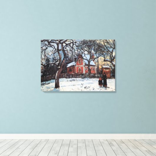 Camille Pissarro Chestnut tree in Louveciennes Canvas Afdruk (Insitu (Houten vloer))
