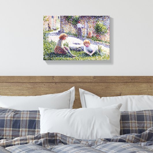  Camille Pissarro Children op een Boerderij Canvas Afdruk (Insitu (Slaapkamer))