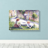  Camille Pissarro Children op een Boerderij Canvas Afdruk (Insitu (Houten vloer))