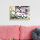  Camille Pissarro Children op een Boerderij Canvas Afdruk (Insitu (Woonkamer))