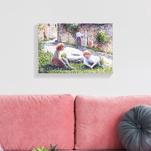  Camille Pissarro Children op een Boerderij Canvas Afdruk (Insitu (Woonkamer))