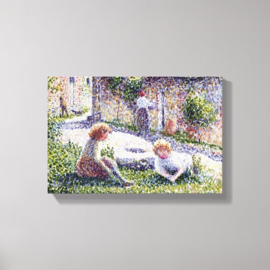  Camille Pissarro Children op een Boerderij Canvas Afdruk (Voorkant)