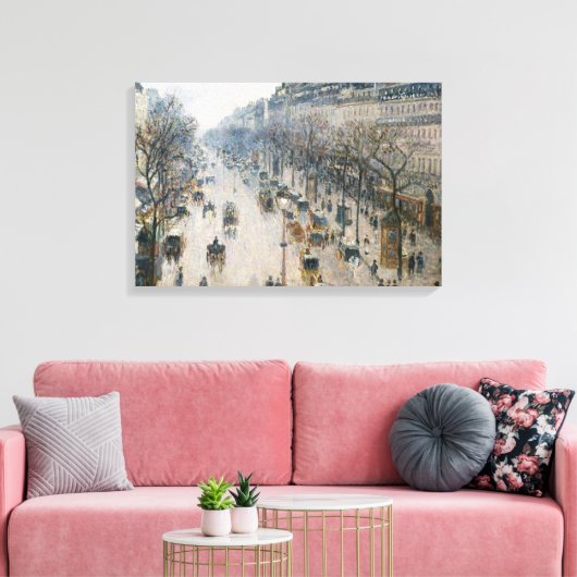 Camille Pissarro - de Boulevard Montmartre Canvas Afdruk (Insitu (Woonkamer))