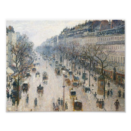 Camille Pissarro - de Boulevard Montmartre Foto Afdruk (Voorkant)