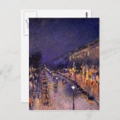 Camille pissarro de Boulevard Montmartre ' s nacht Briefkaart (Voorkant / Achterkant)