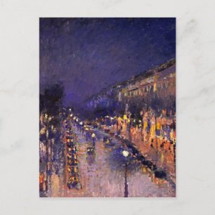 Camille pissarro de Boulevard Montmartre ' s nacht Briefkaart