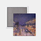 Camille pissarro de Boulevard Montmartre ' s nacht Magneet (Voorkant / Achterkant)