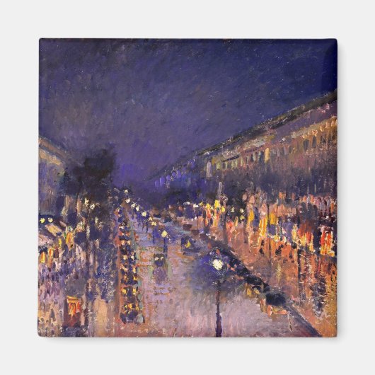 Camille pissarro de Boulevard Montmartre ' s nacht Magneet (Voorkant)
