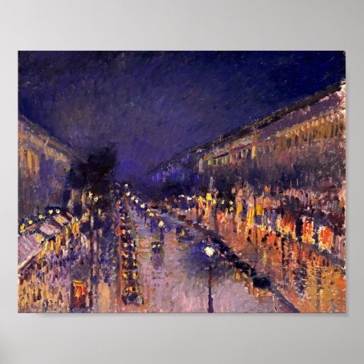 Camille pissarro de Boulevard Montmartre ' s nacht Poster (Voorkant)