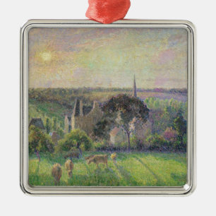 Camille Pissarro   De Kerk en het Boerderij van Er Metalen Ornament