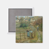 Camille Pissarro | De omheining, 1872 (olie op doe Magneet (Voorkant / Achterkant)