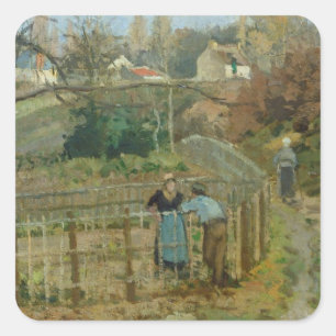 Camille Pissarro   De omheining, 1872 (olie op doe Vierkante Sticker