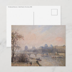 Camille Pissarro - De Seine en de Louvre Briefkaart