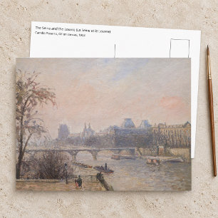 Camille Pissarro - De Seine en de Louvre Briefkaart