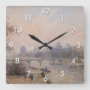 Camille Pissarro - De Seine en de Louvre Vierkante Klok