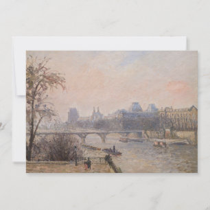 Camille Pissarro - De Seine en het Louvre Bedankkaart