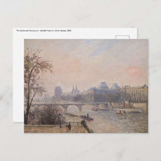 Camille Pissarro - De Seine en het Louvre Briefkaart (Voorkant / Achterkant)