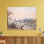 Camille Pissarro - De Seine en het Louvre Canvas Afdruk (Insitu (Woonkamer))