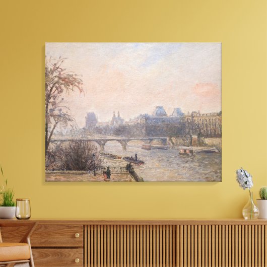 Camille Pissarro - De Seine en het Louvre Canvas Afdruk (Insitu (Woonkamer))
