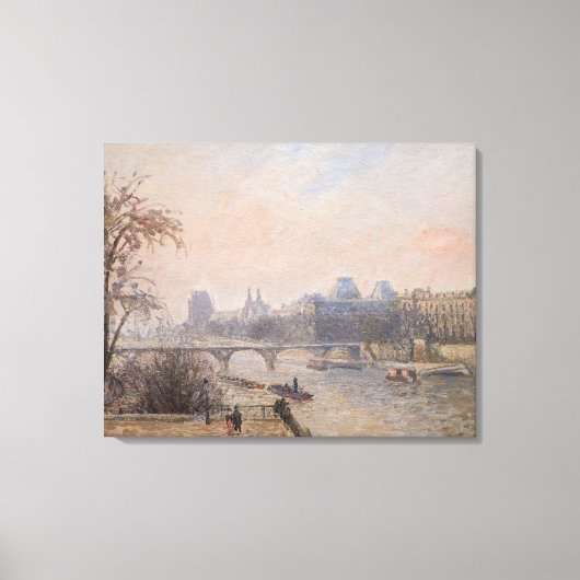 Camille Pissarro - De Seine en het Louvre Canvas Afdruk (Voorkant)