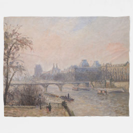 Camille Pissarro - De Seine en het Louvre Fleece Deken