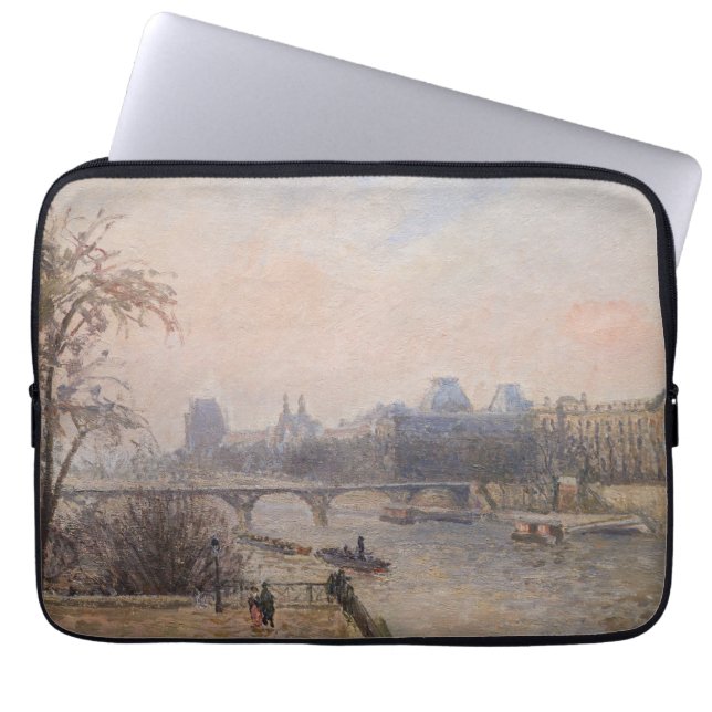 Camille Pissarro - De Seine en het Louvre Laptop Sleeve (Voorkant)