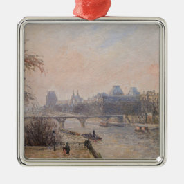 Camille Pissarro - De Seine en het Louvre Metalen Ornament