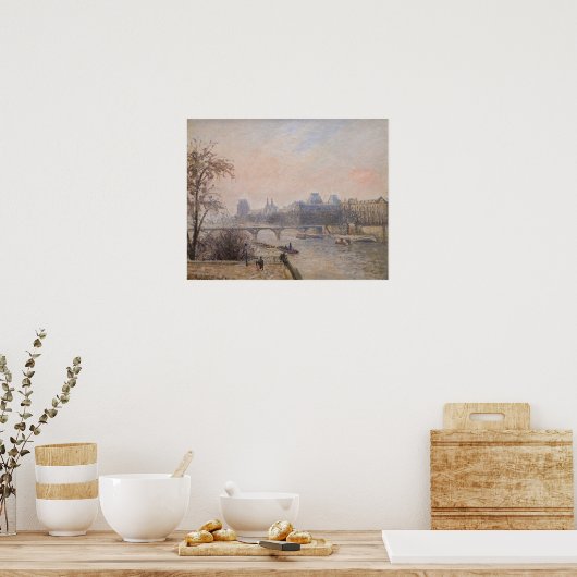 Camille Pissarro - De Seine en het Louvre Poster (Keuken)