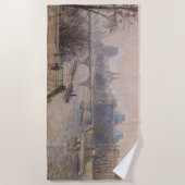 Camille Pissarro - De Seine en het Louvre Strandlaken (Voorkant)