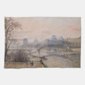 Camille Pissarro - De Seine en het Louvre Theedoek (Horizontaal)