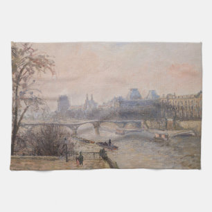 Camille Pissarro - De Seine en het Louvre Theedoek