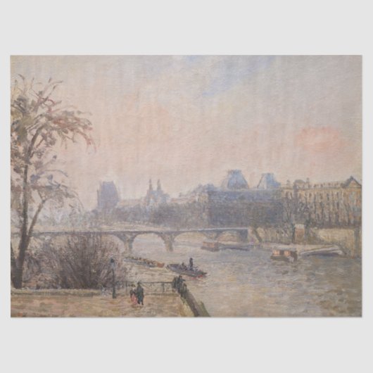 Camille Pissarro - De Seine en het Louvre Tissuepapier (Voorkant)