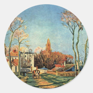Camille Pissarro Entrance to Village of Voisins Ronde Sticker