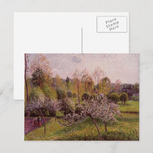 Camille Pissarro- Flowering Apple Trees, Eragny Briefkaart (Voorkant / Achterkant)