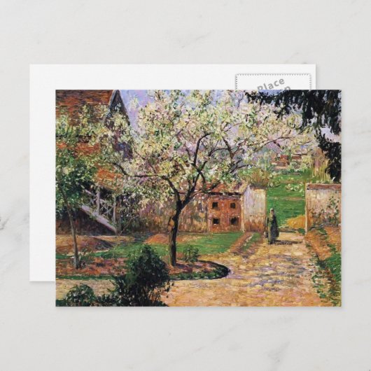 Camille Pissarro- Flowering Plum Tree, Eragny Briefkaart (Voorkant / Achterkant)