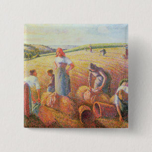 Camille Pissarro   Gleaners, 1889 Vierkante Button 5,1 Cm
