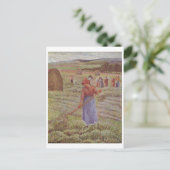 Camille Pissarro - Hay @ Eragny Farmer 1889 Oil Briefkaart (Staand voorkant)