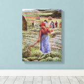 Camille Pissarro Haying in Eragny Canvas Afdruk (Insitu (Houten vloer))