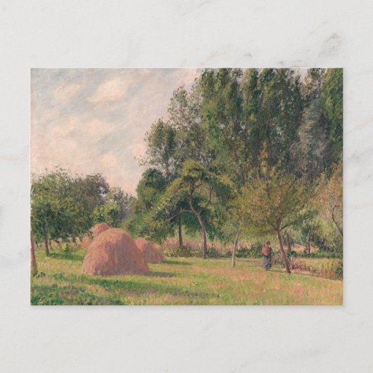 Camille Pissarro | Haystacks, Morning, Eragny Briefkaart (Voorkant)