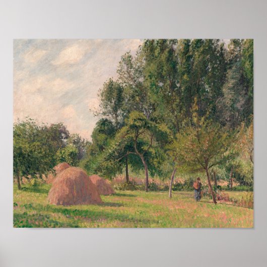 Camille Pissarro - Haystacks, Morning, Eragny Poster (Voorkant)