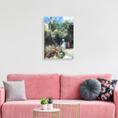 Camille Pissarro in de tuin van Les Mathurins Canvas Afdruk (Insitu (Woonkamer))
