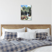 Camille Pissarro in de tuin van Les Mathurins Canvas Afdruk (Insitu (Slaapkamer))