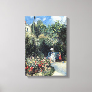 Camille Pissarro in de tuin van Les Mathurins Canvas Afdruk