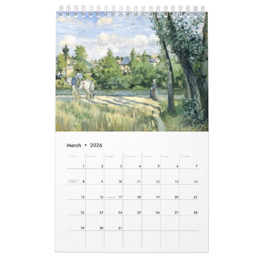 Camille Pissarro Kalender impressionisten (Mar 2026)