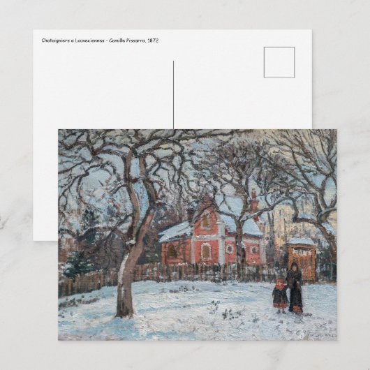 Camille Pissarro - Kastanjebomen in Louvecienne Briefkaart (Voorkant / Achterkant)